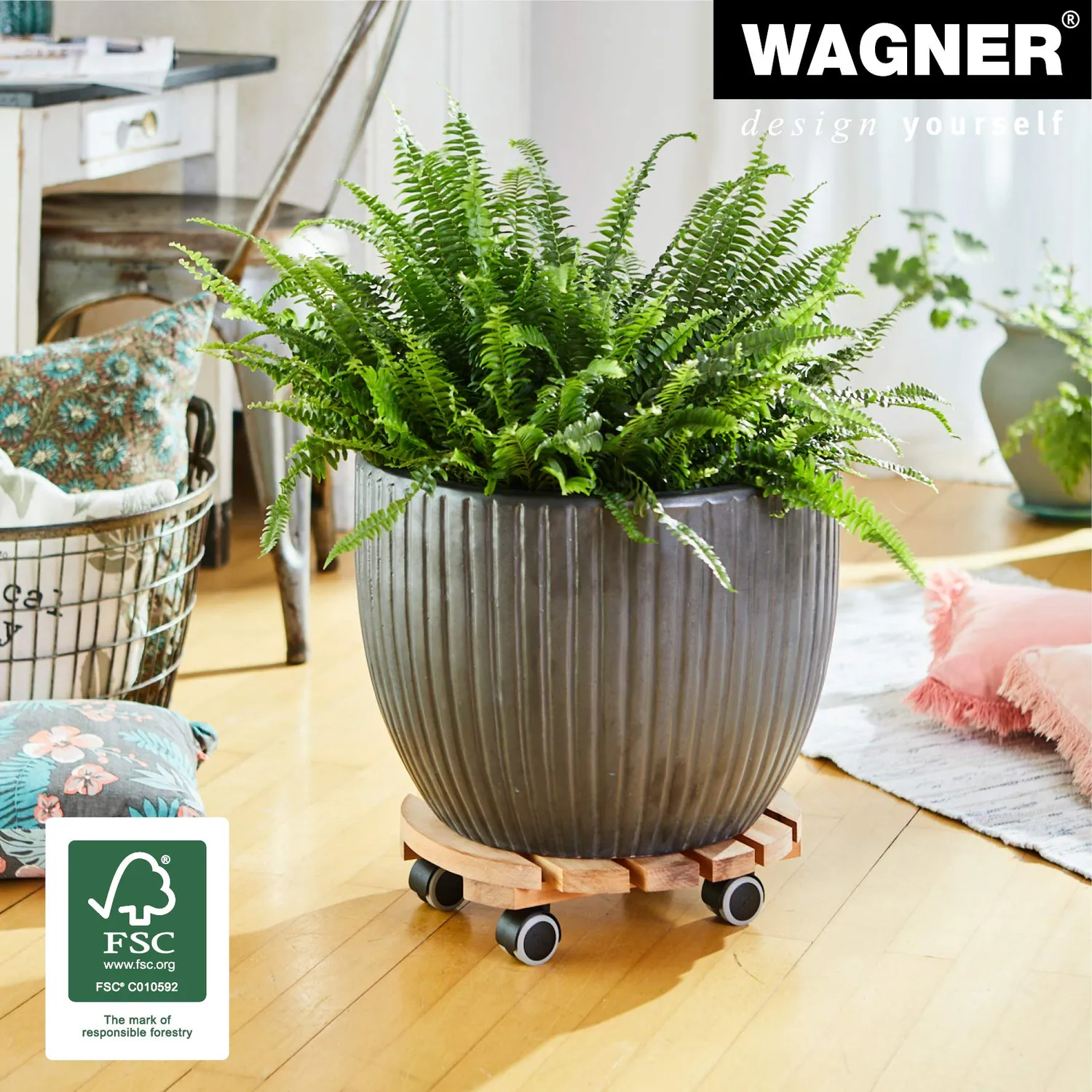 Wagner Nature 20026201 carrello piante Ø30 cm ontano oliato