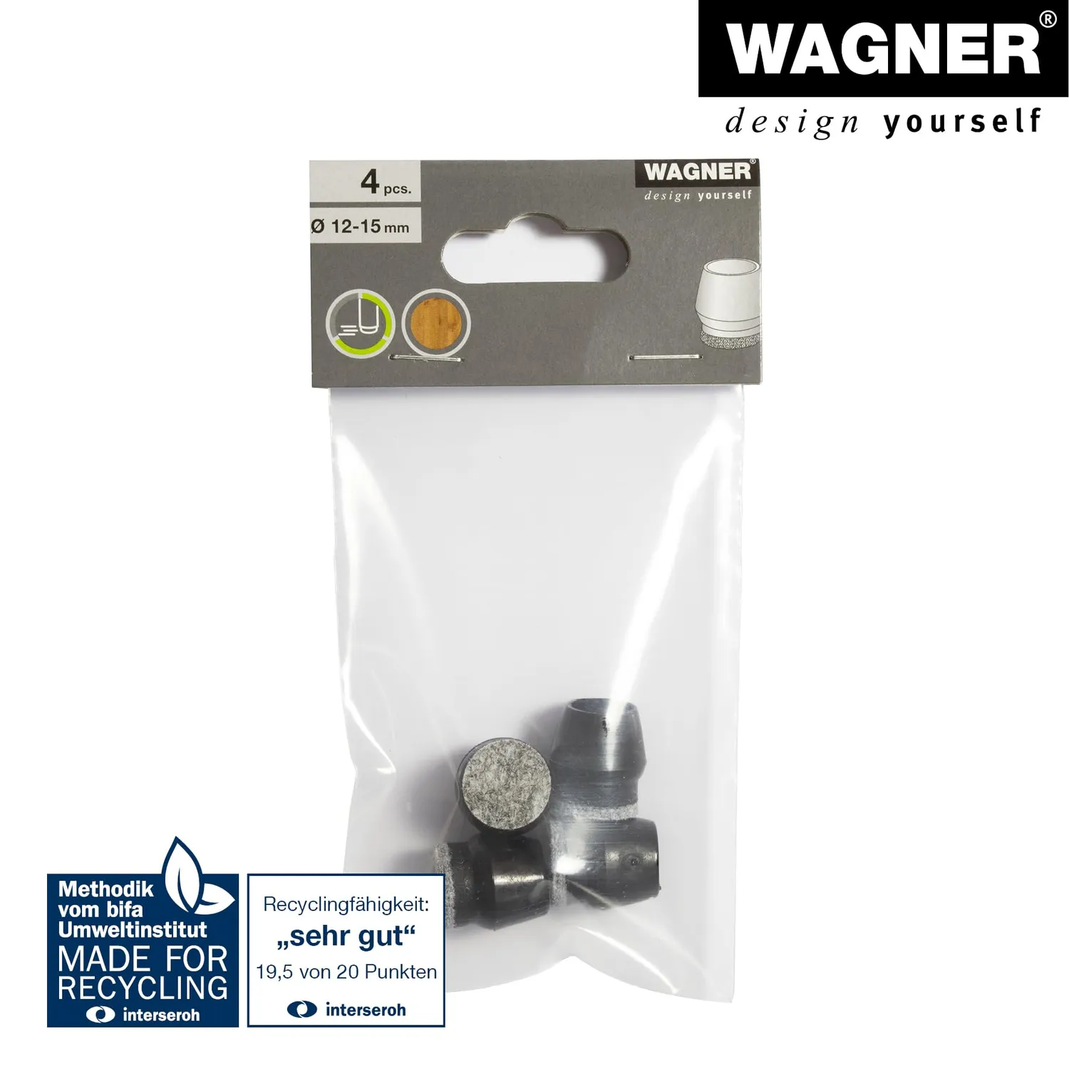 Wagner EH 0655 15065599 tappi tubo feltro Ø12-17 4pz neri