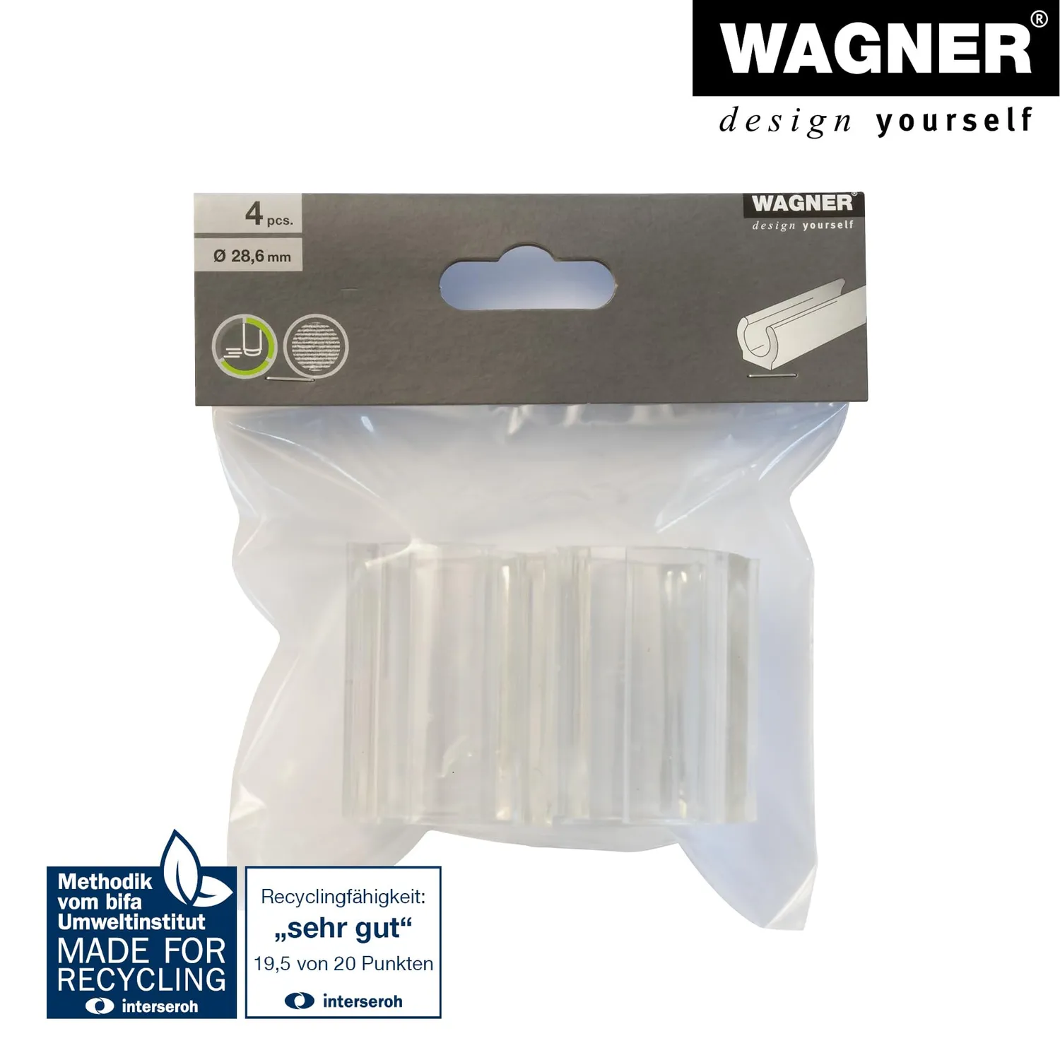Wagner EH 0684 tappo tubo rotondo 4 pezzi trasparente