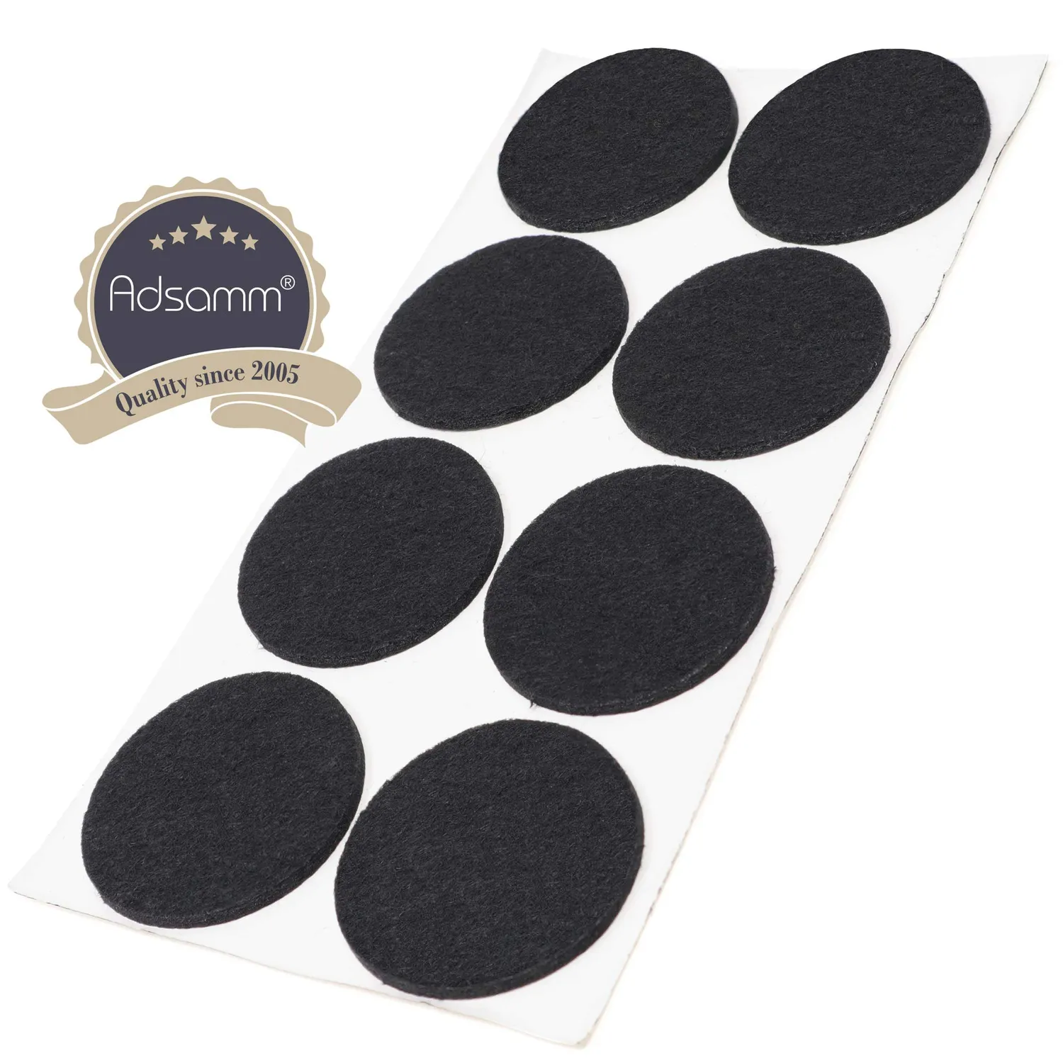 Adsamm feltrini autoadesivi Ø50 mm neri 8 pezzi