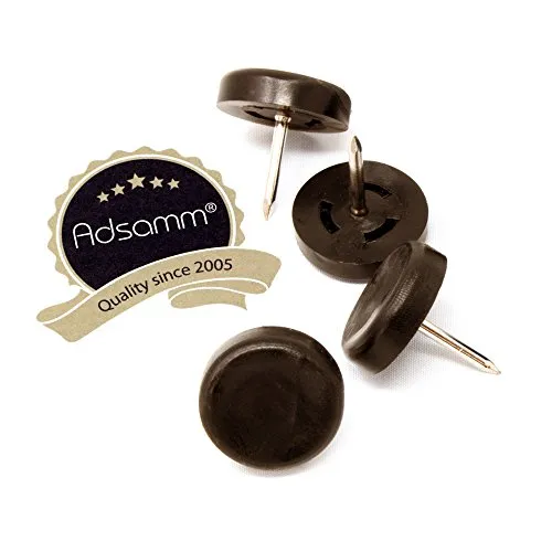 Adsamm PG-N-BR-20-4 pattini plastica marroni 20 mm 4 pezzi