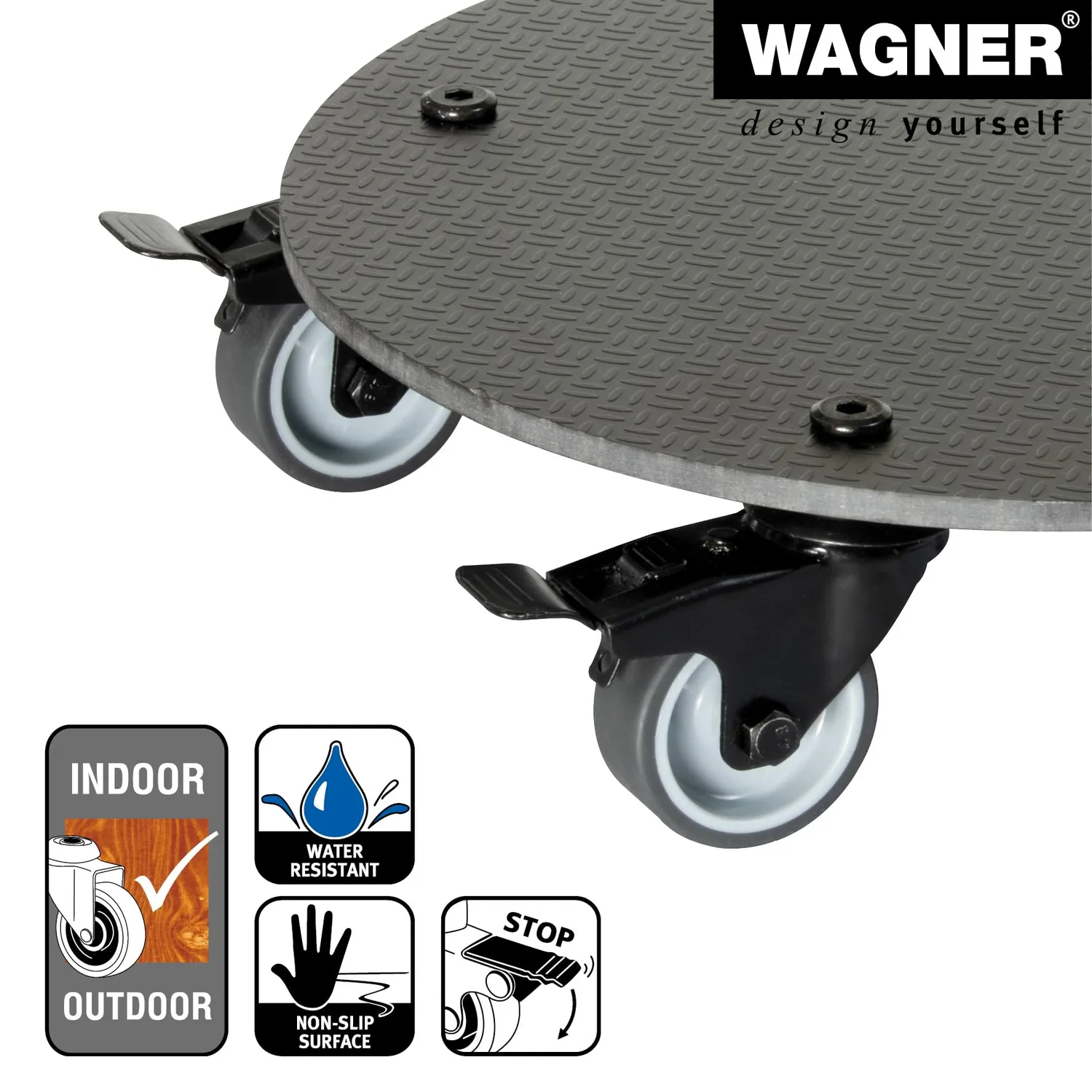 Wagner HPL Deluxe GH 0629 sottovaso ruote Ø29 cm 100 kg