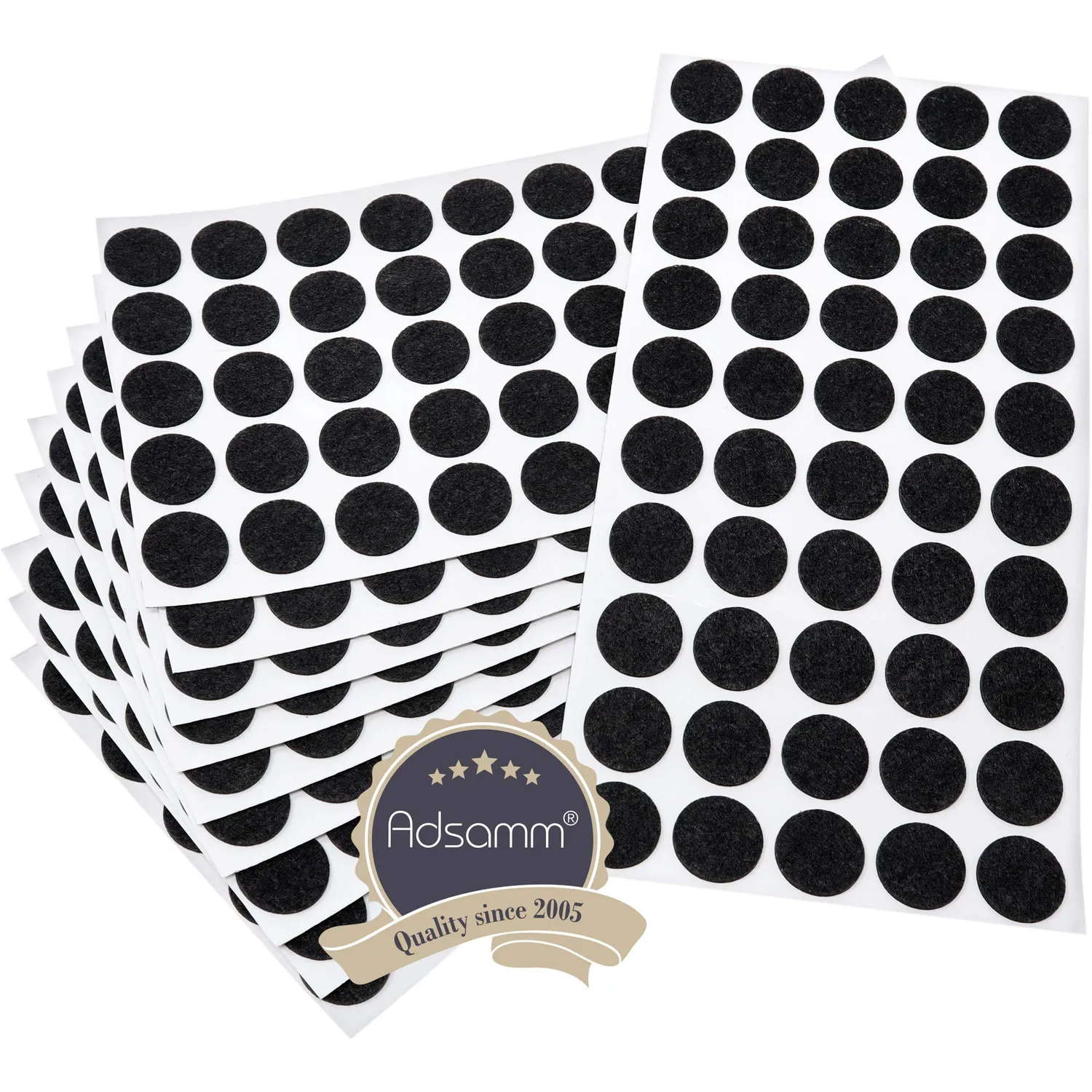 Adsamm feltrini ultrasottili Ø 20 mm nero 500 pezzi 1,5 mm
