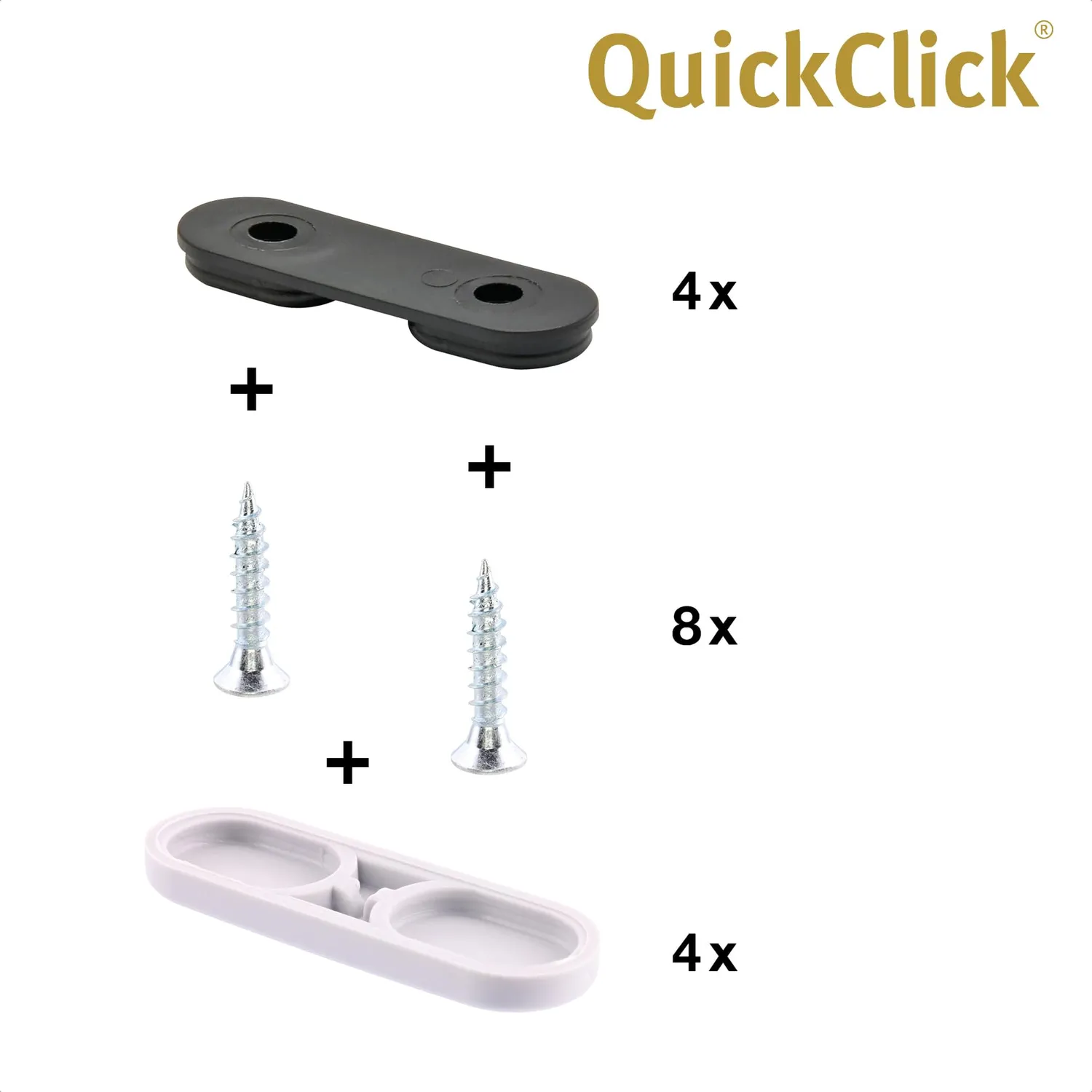 WAGNER QuickClick Tandem scivoli per mobili Base Hyper 4 pezzi plastica