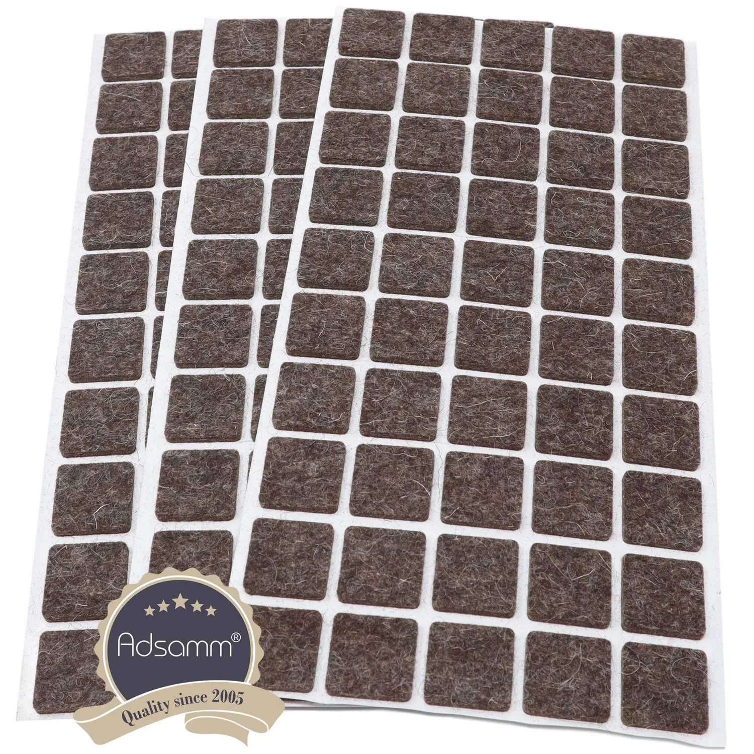 Adsamm Quality 20x20 mm feltrini autoadesivi 150 pezzi marrone