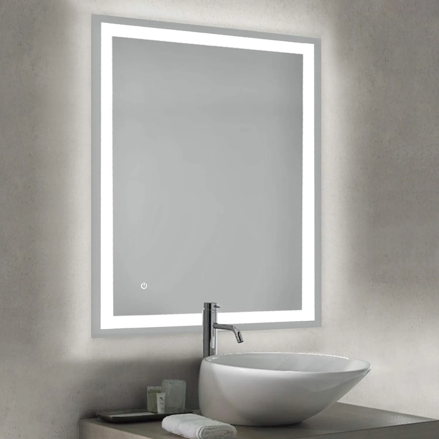 Emuca Specchio bagno LED 60x80 cm touch antiappannamento