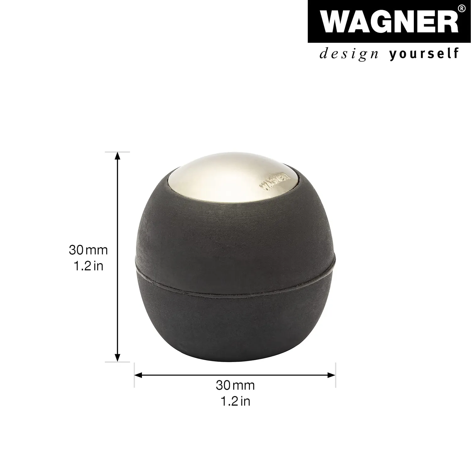 Wagner Uovo Fermaporta Pavimento Ø 30x30 mm Zinco Satinato
