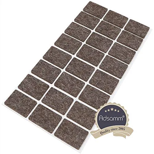 Adsamm feltrini autoadesivi rettangolari 25x35 mm marroni 24 pezzi lana