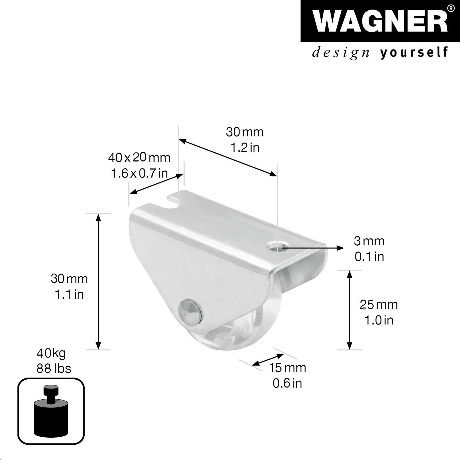 Wagner Design RO 0555 rotella fissa trasparente 25 mm 1 pz