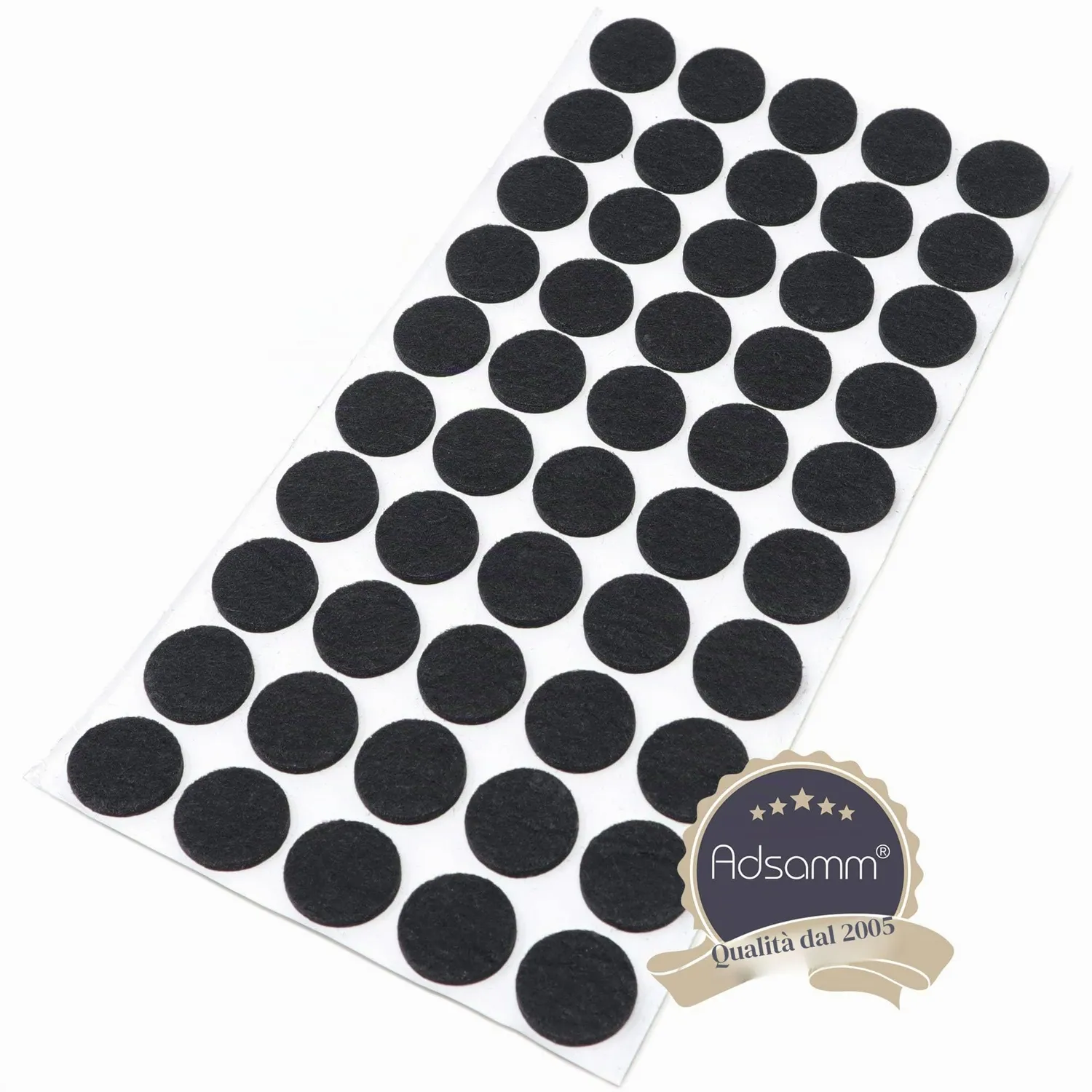 Adsamm feltrini autoadesivi neri Ø20 mm 50 pezzi