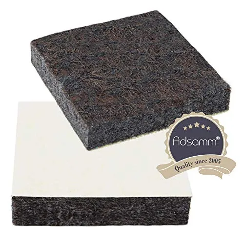 Adsamm Quality 4 feltrini marroni 25x25 mm spessore 5,5 mm
