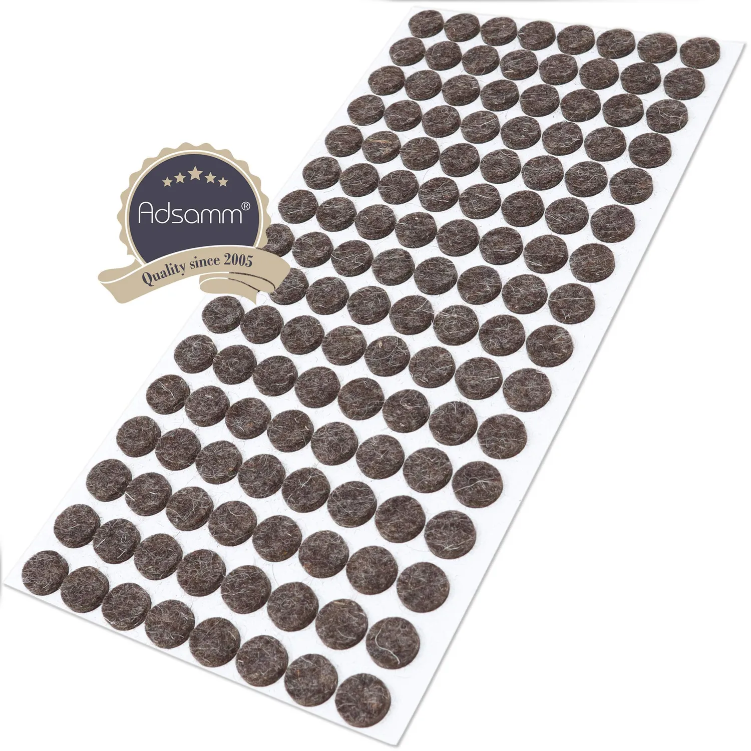 Adsamm Quality Feltrini Lana Ø12 mm Marroni 128 Pezzi