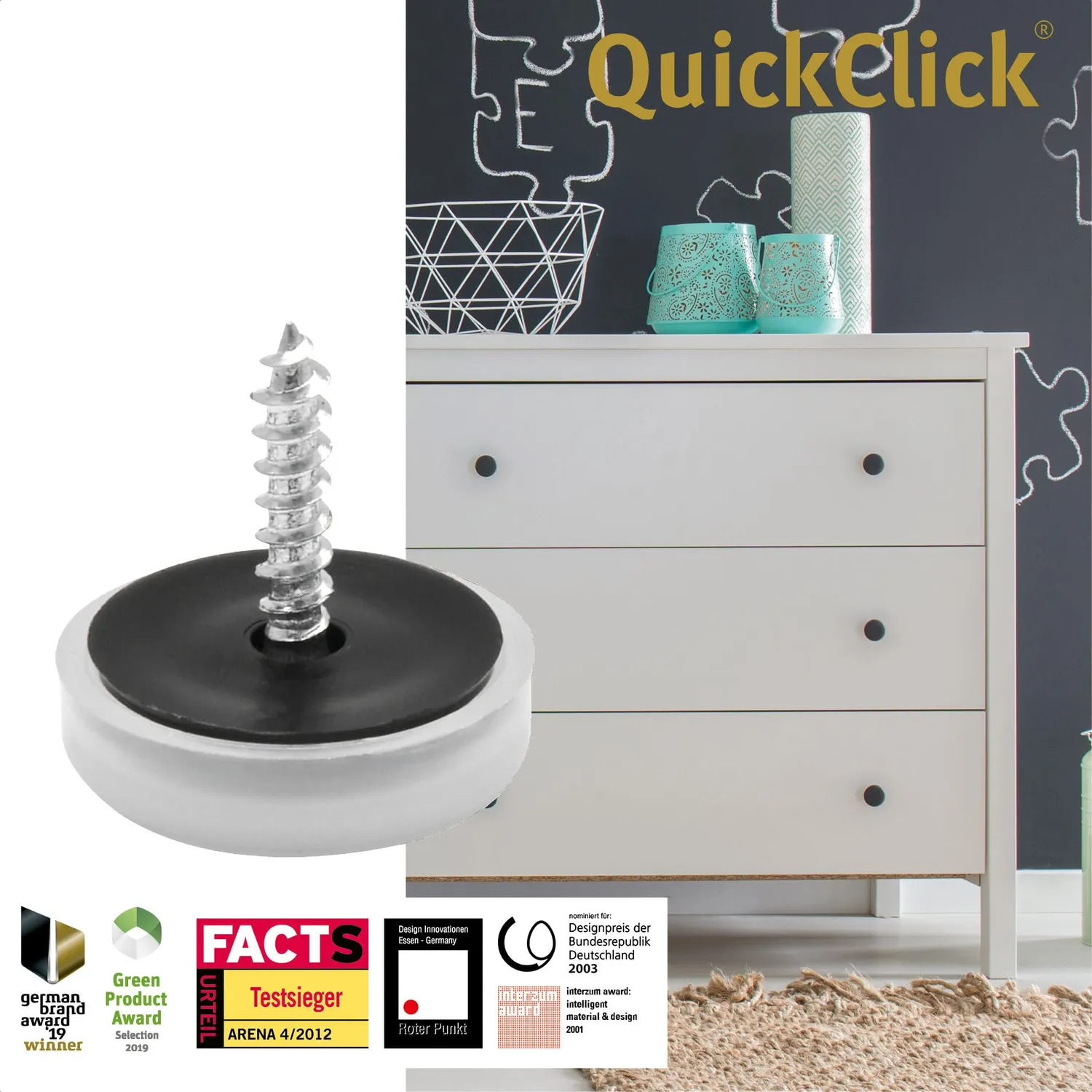 Wagner QuickClick Ø17 mm scivoli antiscivolo STOP
