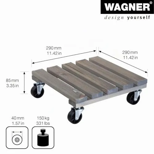 Wagner Vintage carrello piante legno 29x29 cm grigio 150 kg