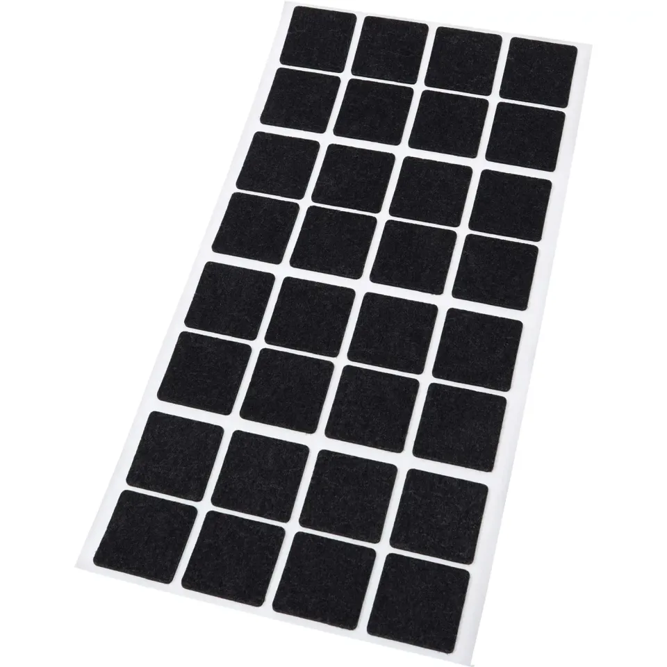Adsamm ultrasottili feltrini autoadesivi quadrati 25 mm neri 32 pezzi