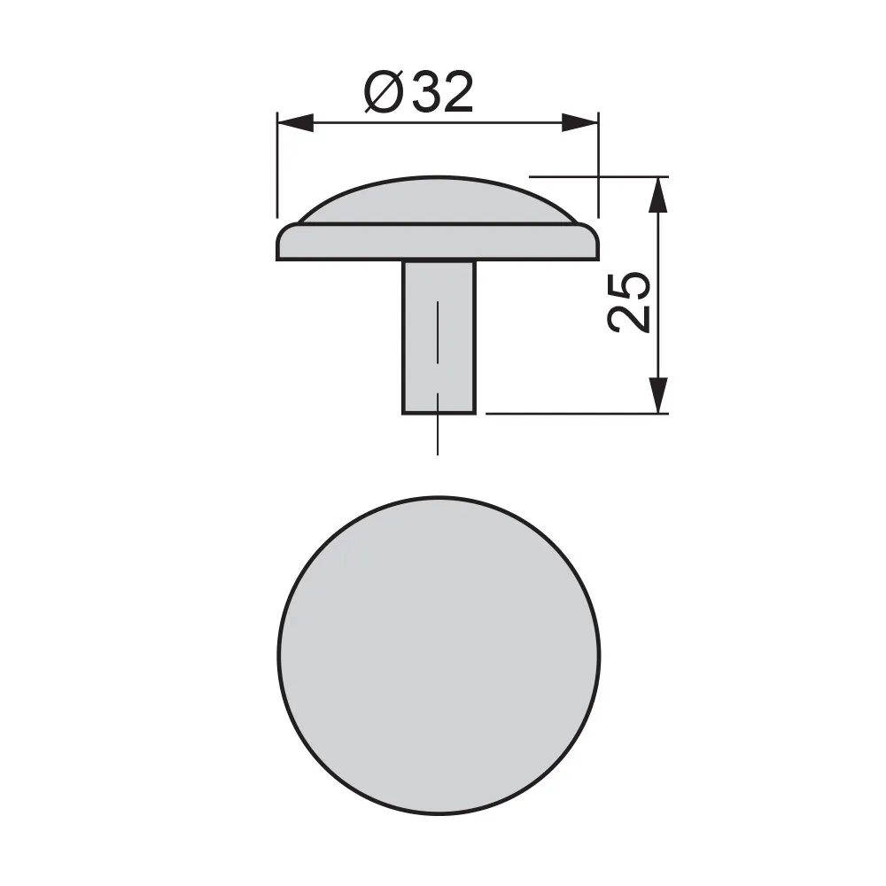 Emuca 9160014 pomolo per mobile nero 32 mm 25 pezzi zama