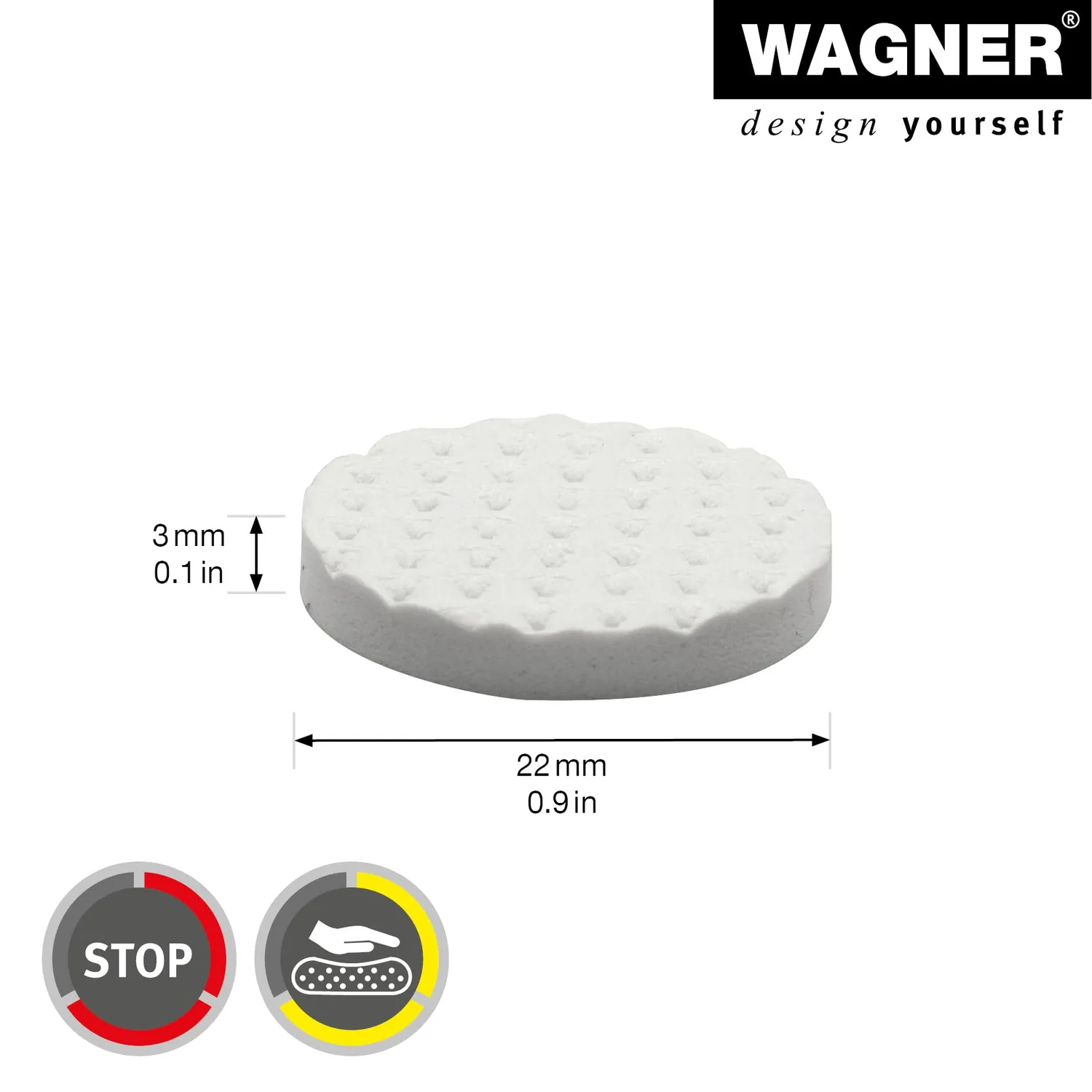 Wagner Soft Pads 16022299 paracolpi adesivi bianchi 12 pezzi
