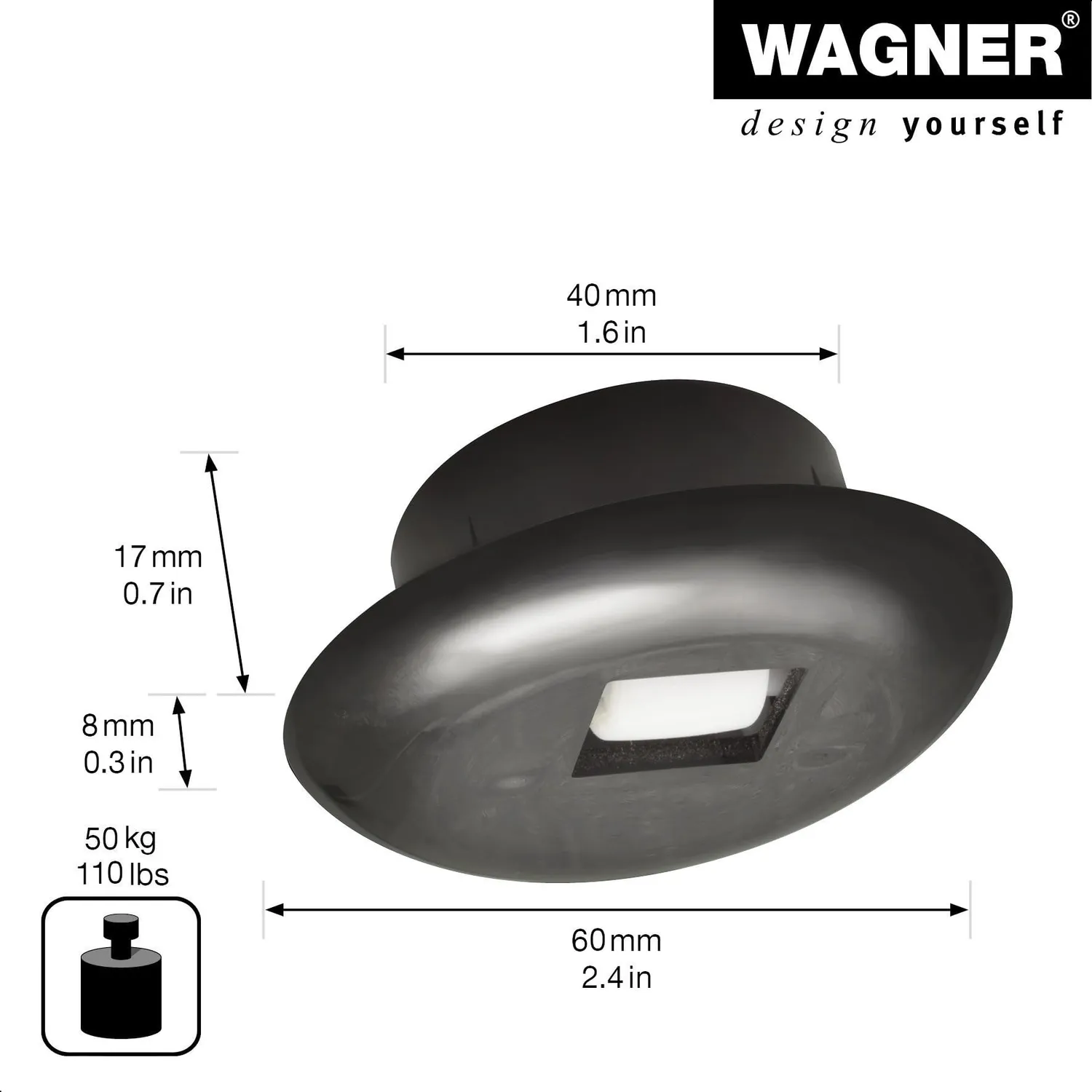 Wagner Roller-Mini RO 7051 mini rullo incasso 15 mm 1pz