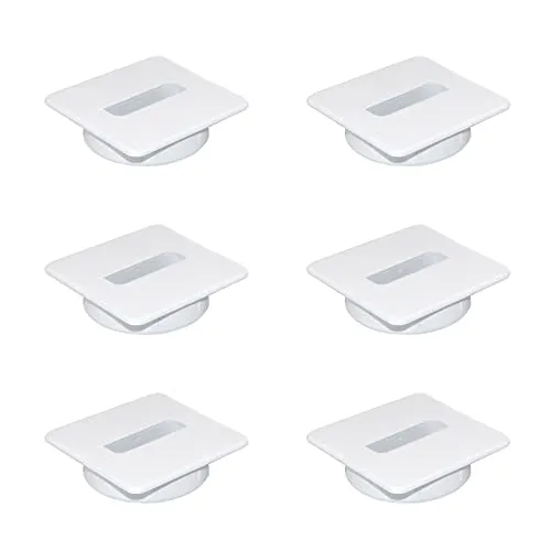 Emuca Passacavo Quadrato 94x94 Bianco 6 Pezzi