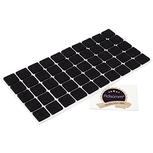 Adsamm Feltrini Autoadesivi 20x20mm Nero 50 Pezzi