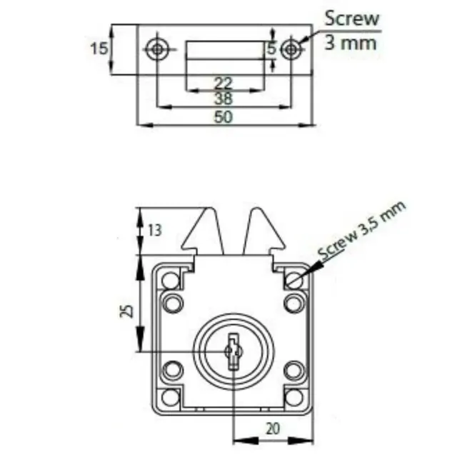 Gedotec Serratura Mobili Rullo Otturatore Acciaio 1 pz