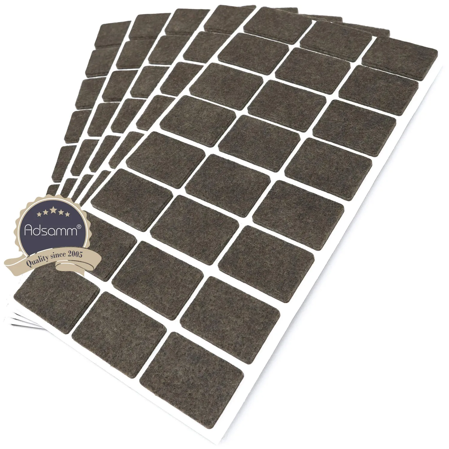 Adsamm feltrini autoadesivi marroni 25x35 mm 120 pezzi