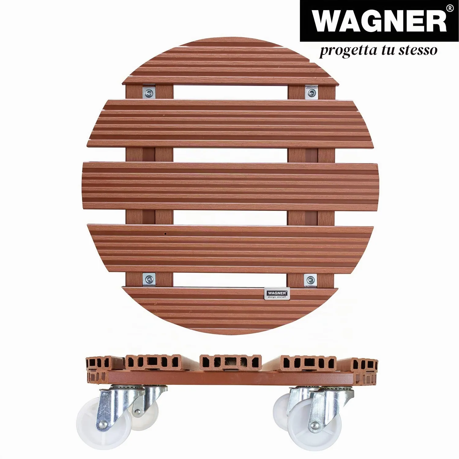 Wagner Carrello Piante Tondo Ø 38,5 cm Terracotta 150 kg