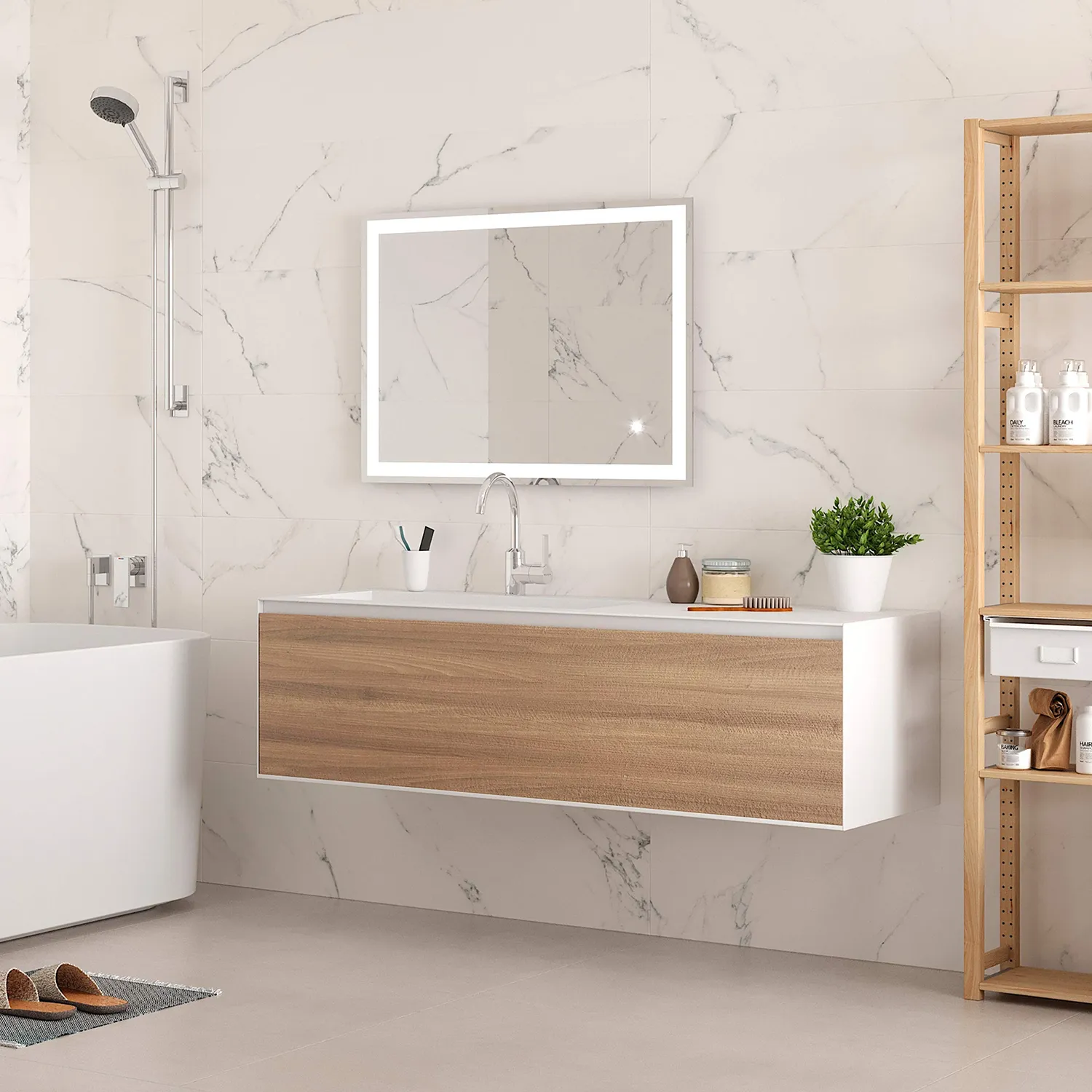 Emuca Specchio bagno LED 60x80 cm touch antiappannamento