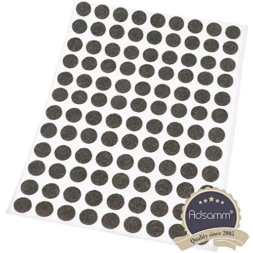 Adsamm feltrini ultrasottili ø 10 mm marroni 108 pezzi 1,5 mm