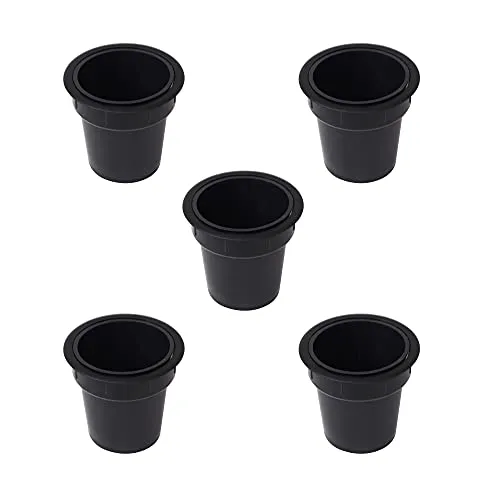 Emuca Pot portaoggetti da incasso nero foro 80 mm 5 pezzi