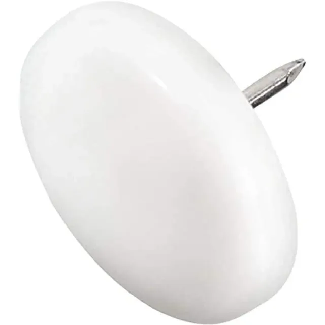 Adsamm Ø30 mm pattini plastica con chiodo bianchi 100pz