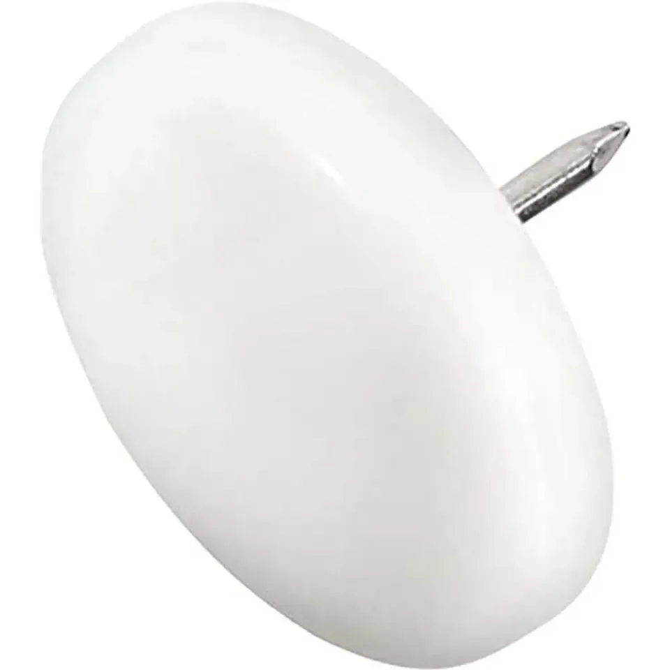 Adsamm Ø30 mm pattini plastica con chiodo bianchi 100pz