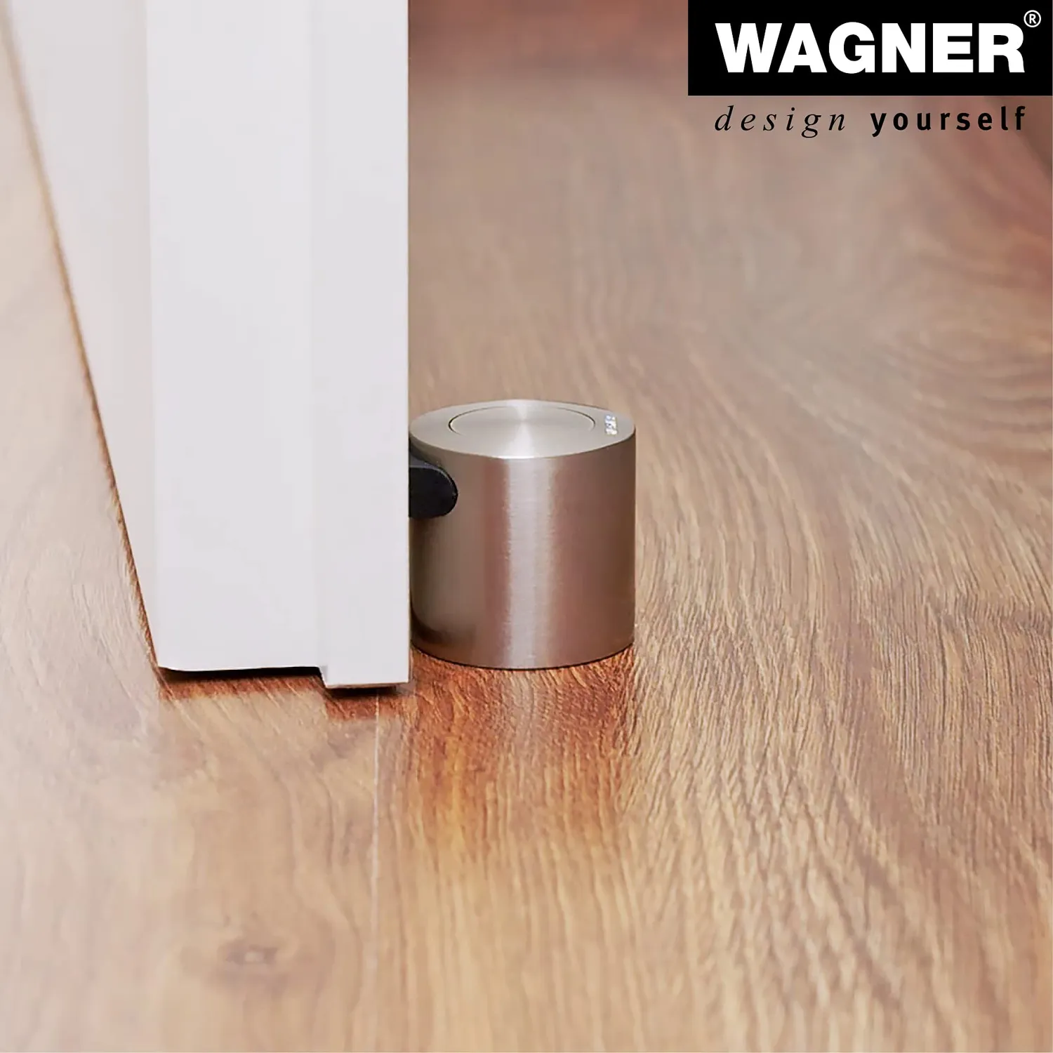 Wagner Fermaporta Pavimento Avvitare Ø 38 mm Effetto Inox