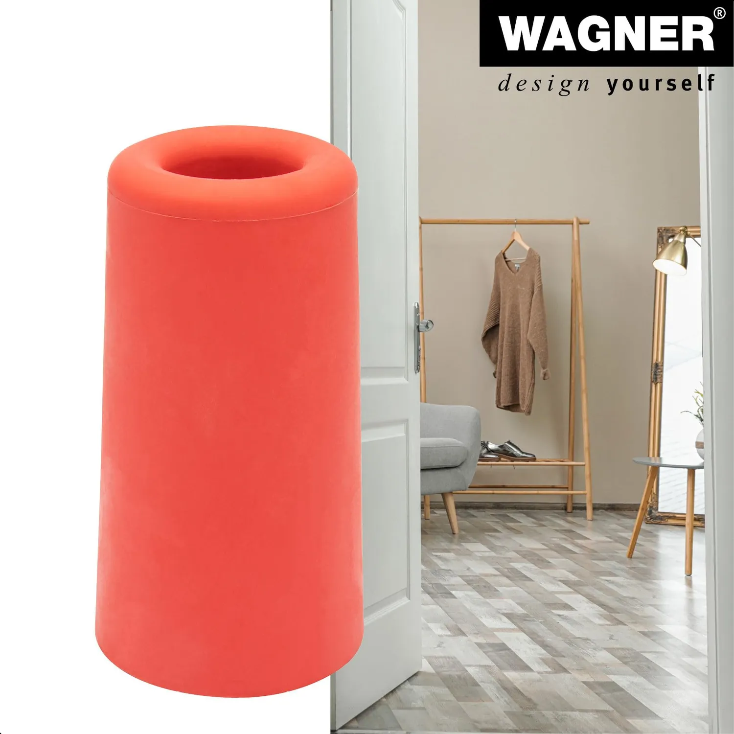 Wagner Vulcano Big 15207121 fermaporta rosso Ø40x73 mm gomma