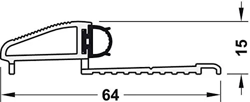Gedotec soglia pavimento alluminio 715 mm argento battuta