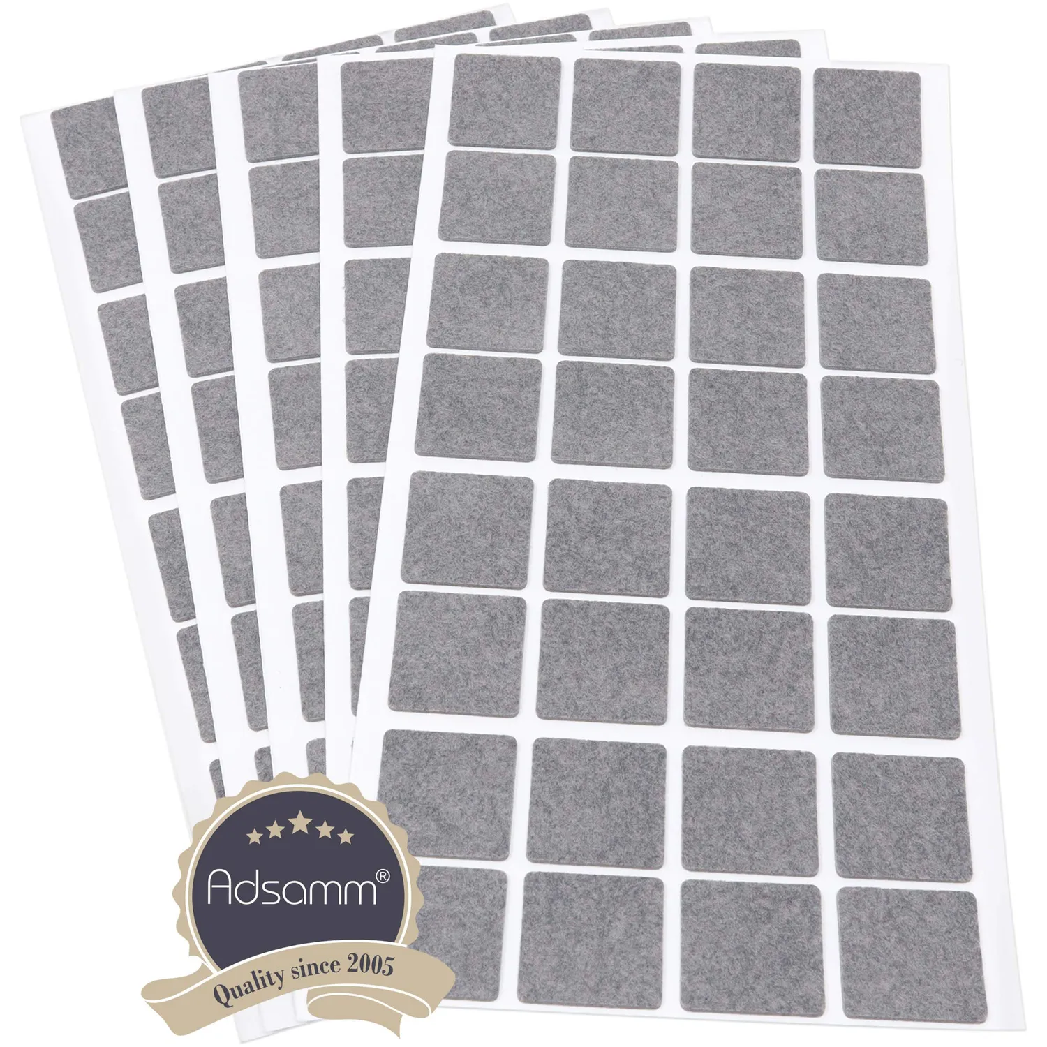 Adsamm 25x25 mm feltrini quadrati grigi 160 pezzi ultrasottili