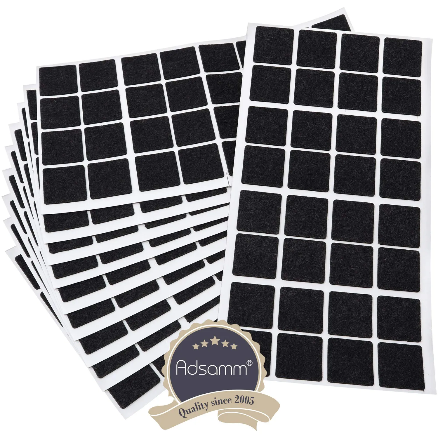 Adsamm feltrini ultrasottili 25x25 mm neri 320 pezzi 1,5 mm