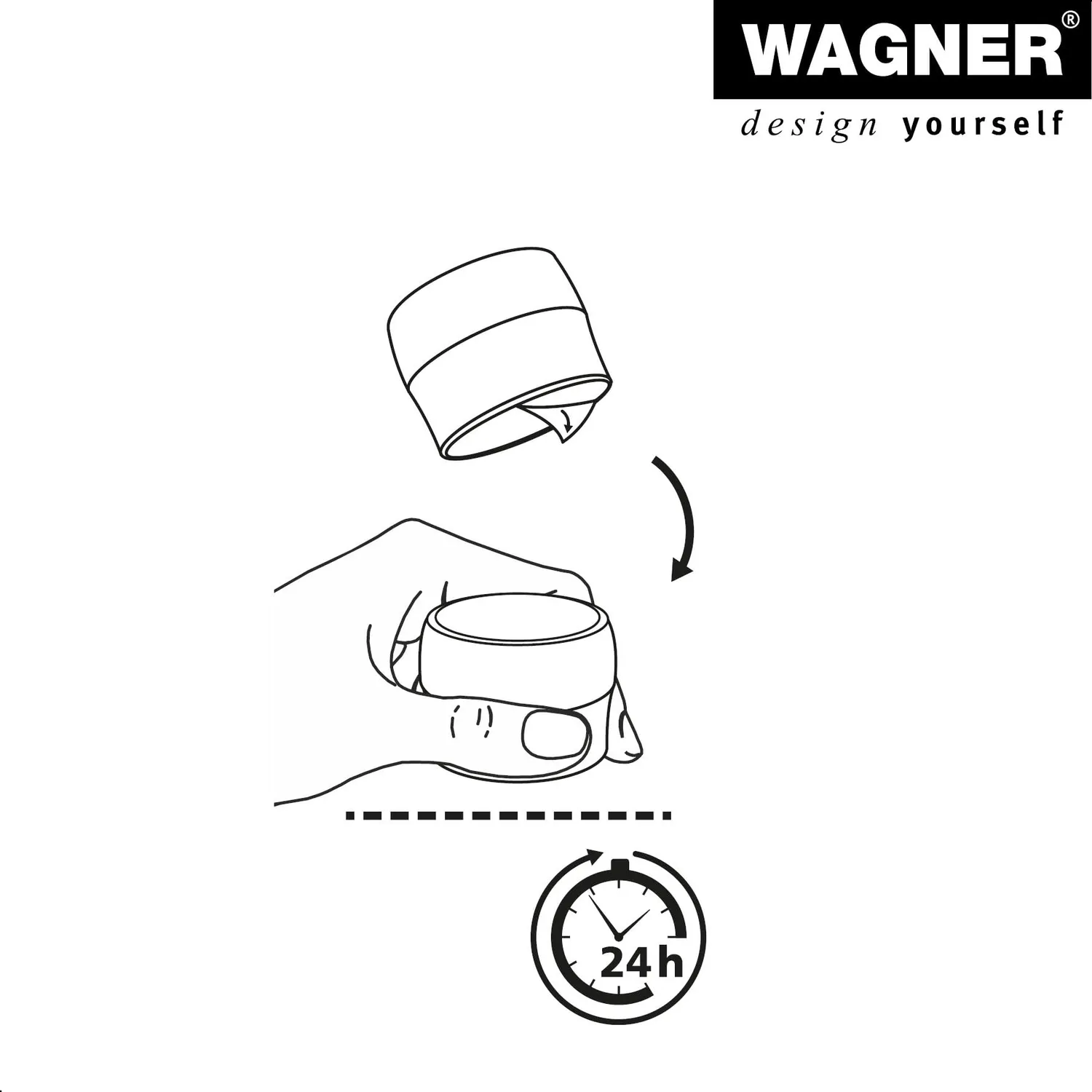 Wagner Black Deluxe fermaporta pavimento Ø40x30mm nero lucido