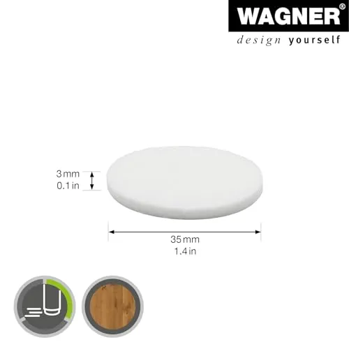 Wagner 15123599 feltrini adesivi rotondi 4 pezzi Ø 35 mm bianchi