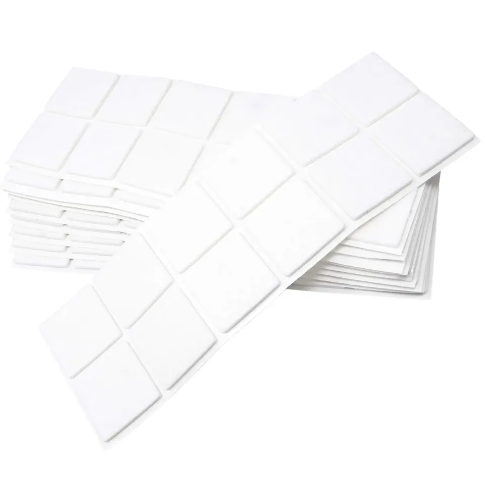 Adsamm feltrini quadrati bianchi 40x40 mm 120 pz autoadesivi