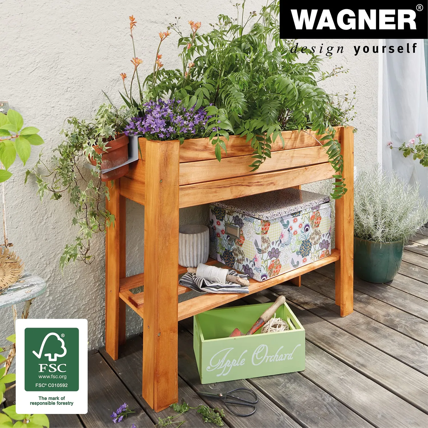 Wagner GreenBOX Light aiuola rialzata castagno 70x83 cm
