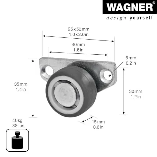 WAGNER Design RO 0759 rotella bianca 30 mm 1 pz rigida