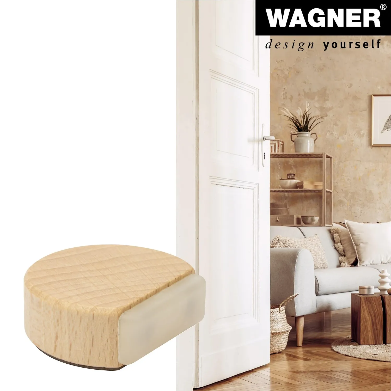 Wagner Legno 15509511 fermaporta pavimento 42x35x17 faggio
