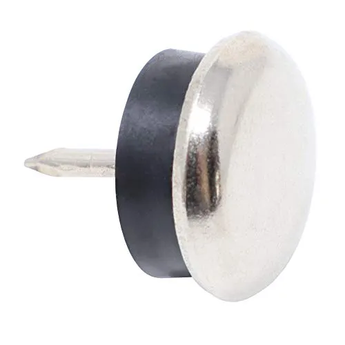 Adsamm Pattini Metallo Ø20 mm 16 Pezzi Tondi Argento con Chiodo