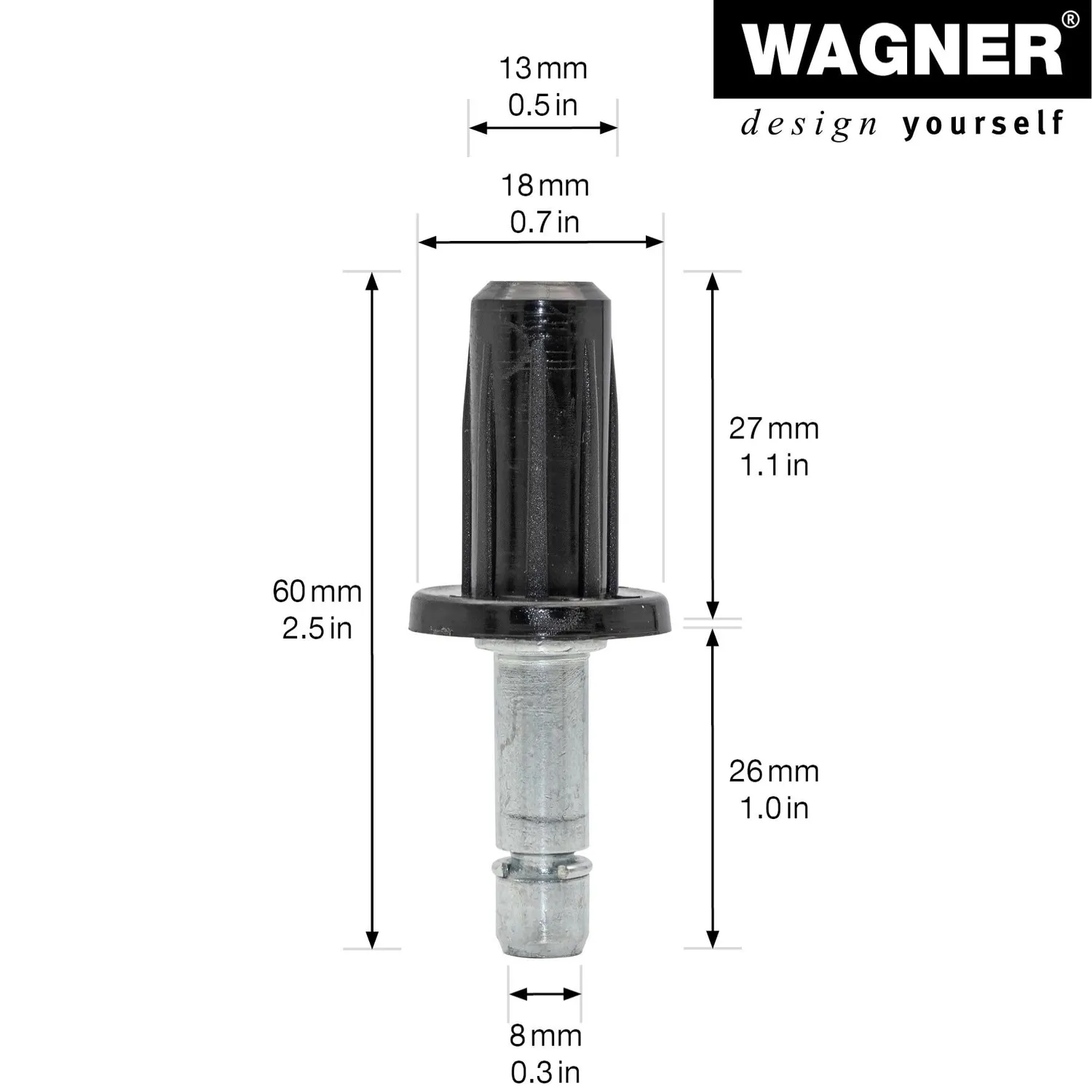Wagner RO 0082 perno con manicotto 8 mm 2 pezzi