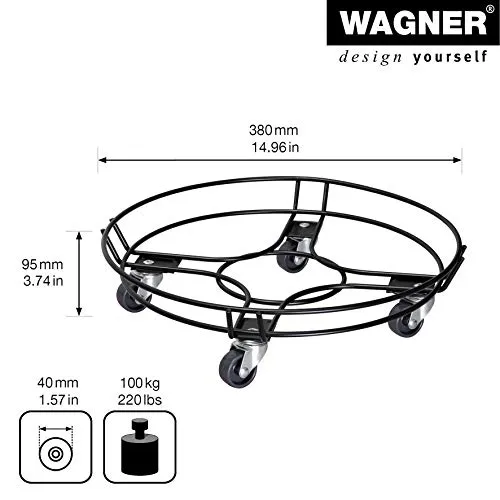 Wagner Black carrello piante nero D38 cm 100 kg