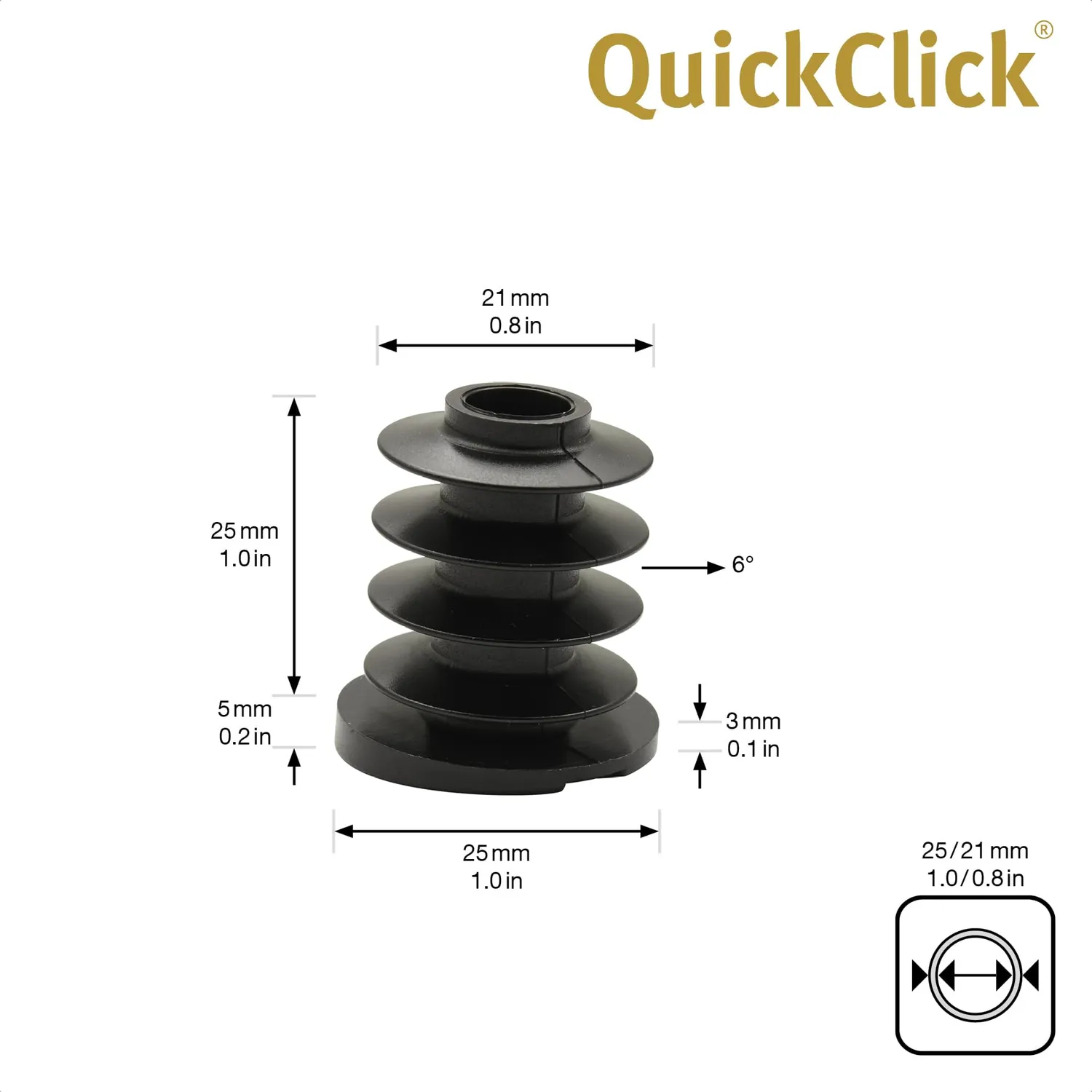 Wagner QuickClick 15787500 basi sedie Ø21/25mm 4pz Smart