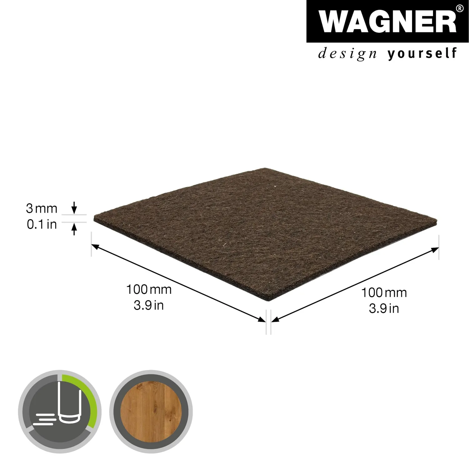 Wagner EH 1712 15171299 foglio feltro marrone 100x100 mm ritagliabile