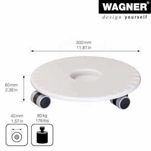 Wagner Carrello Piante Flat Ø30 Bianco Portata 80kg