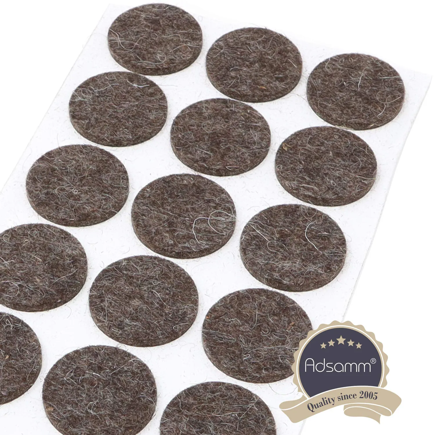 Adsamm Feltrini Lana Ø 28 mm Marrone 24 Pezzi Extra Soft